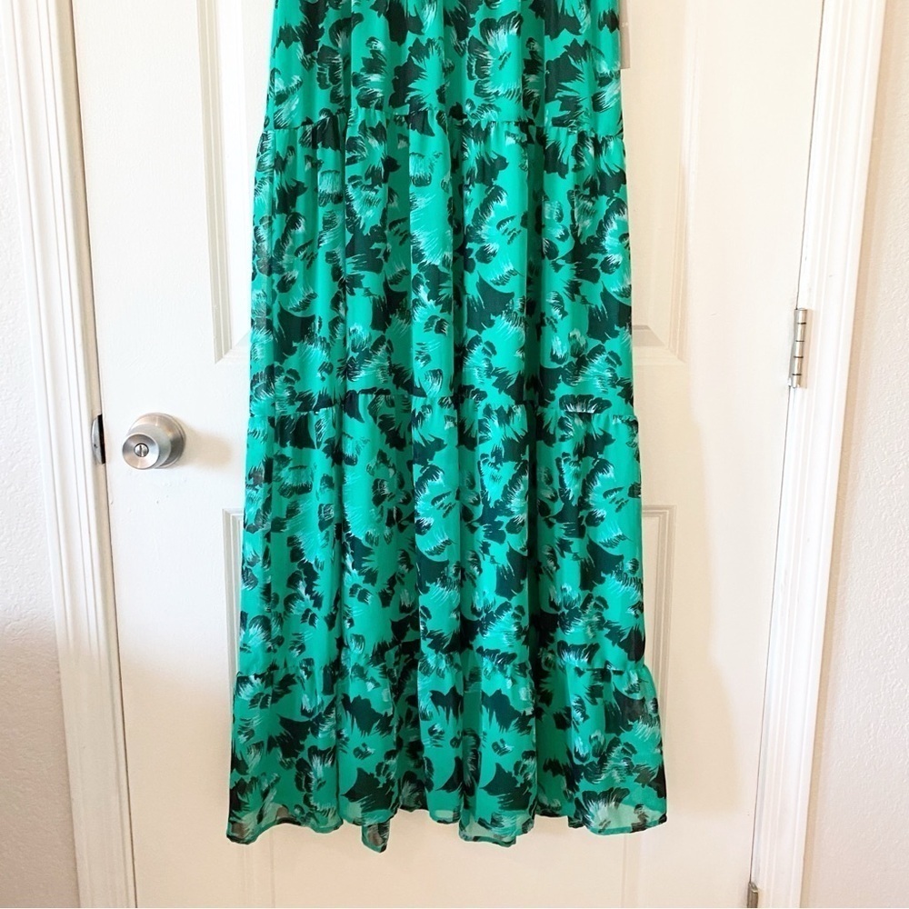 CHELSEA28 Floral Flutter Sleeve Tiered Chiffon Maxi Dress NWT Small - Picture 6 of 11